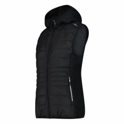 Gilet smanicato ibrido in pile knit tech da donna
