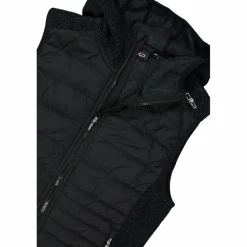 Gilet smanicato ibrido in pile knit tech da donna