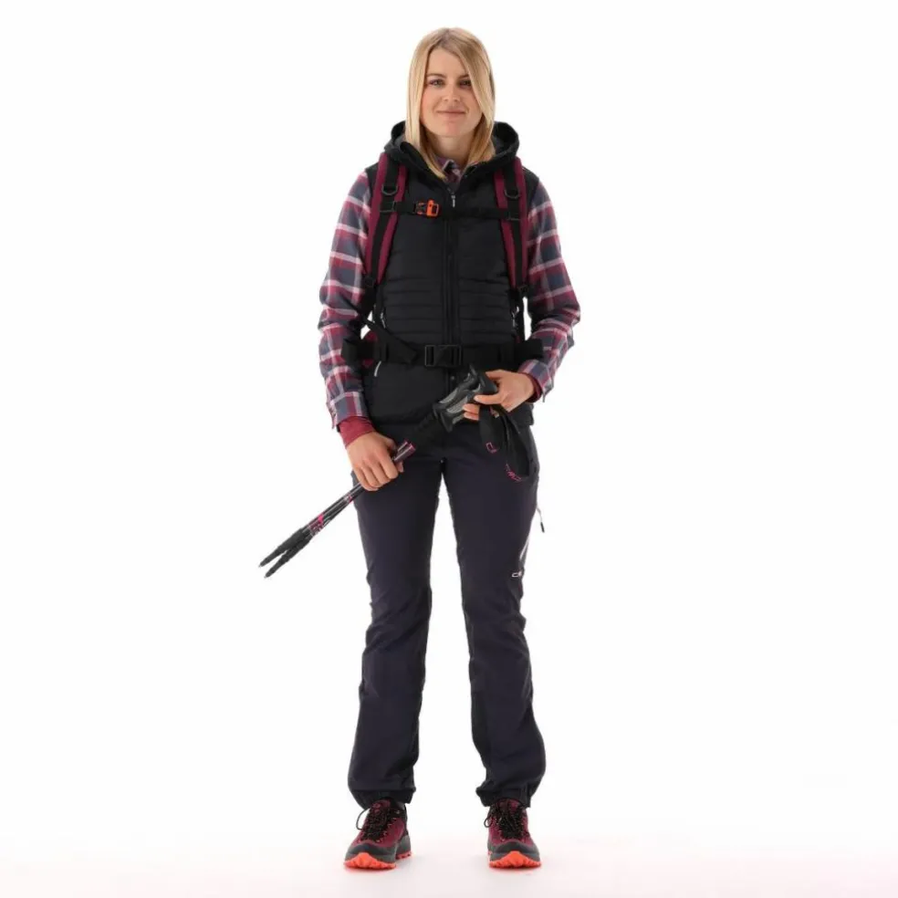 Gilet smanicato ibrido in pile knit tech da donna
