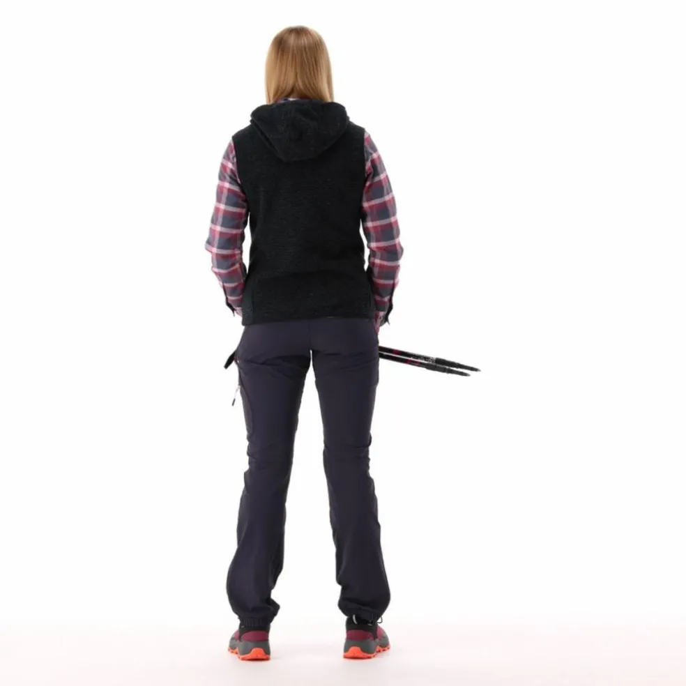 Gilet smanicato ibrido in pile knit tech da donna
