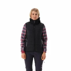 Gilet smanicato ibrido in pile knit tech da donna