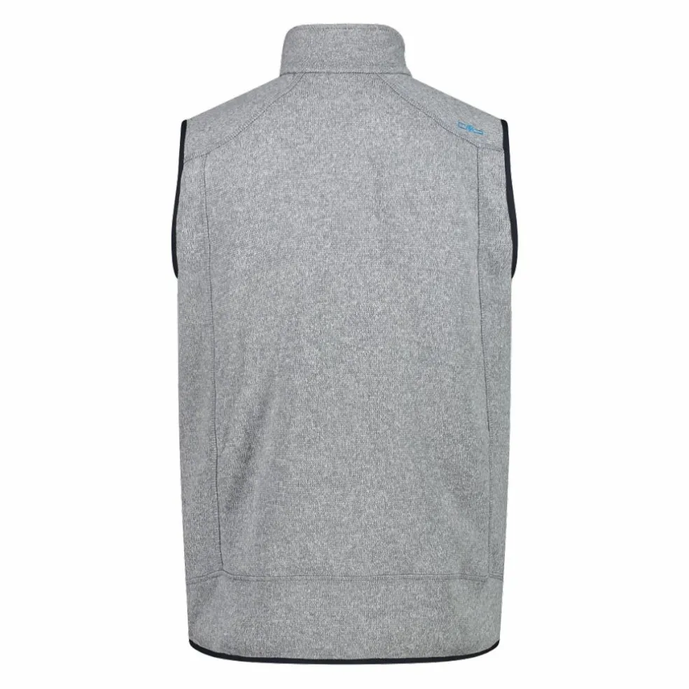 Gilet smanicato in pile da uomo in Knit-tech con tasca termoapplicata
