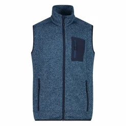 Gilet smanicato in pile da uomo in Knit-tech con tasca termoapplicata