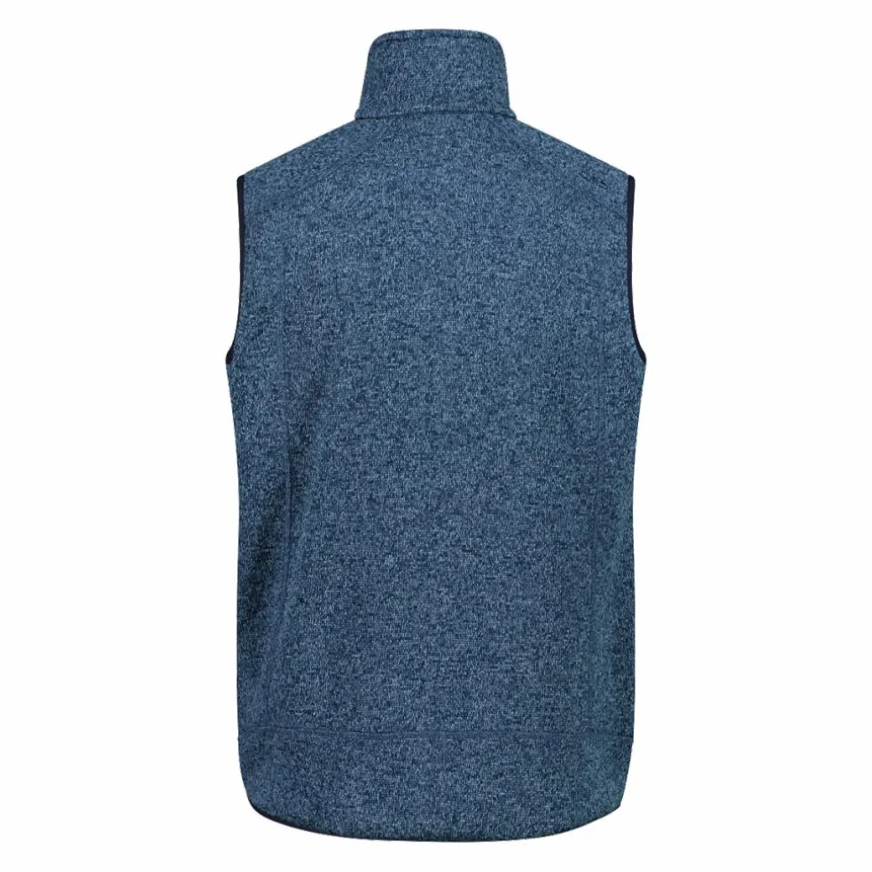 Gilet smanicato in pile da uomo in Knit-tech con tasca termoapplicata