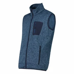 Gilet smanicato in pile da uomo in Knit-tech con tasca termoapplicata