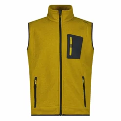 Gilet smanicato in pile da uomo in Knit-tech con tasca termoapplicata