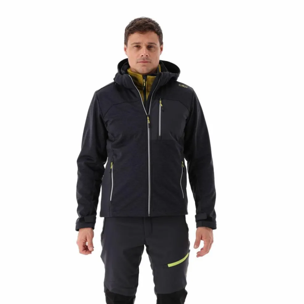 Gilet smanicato in pile da uomo in Knit-tech con tasca termoapplicata