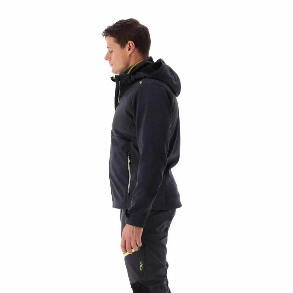 Gilet smanicato in pile da uomo in Knit-tech con tasca termoapplicata
