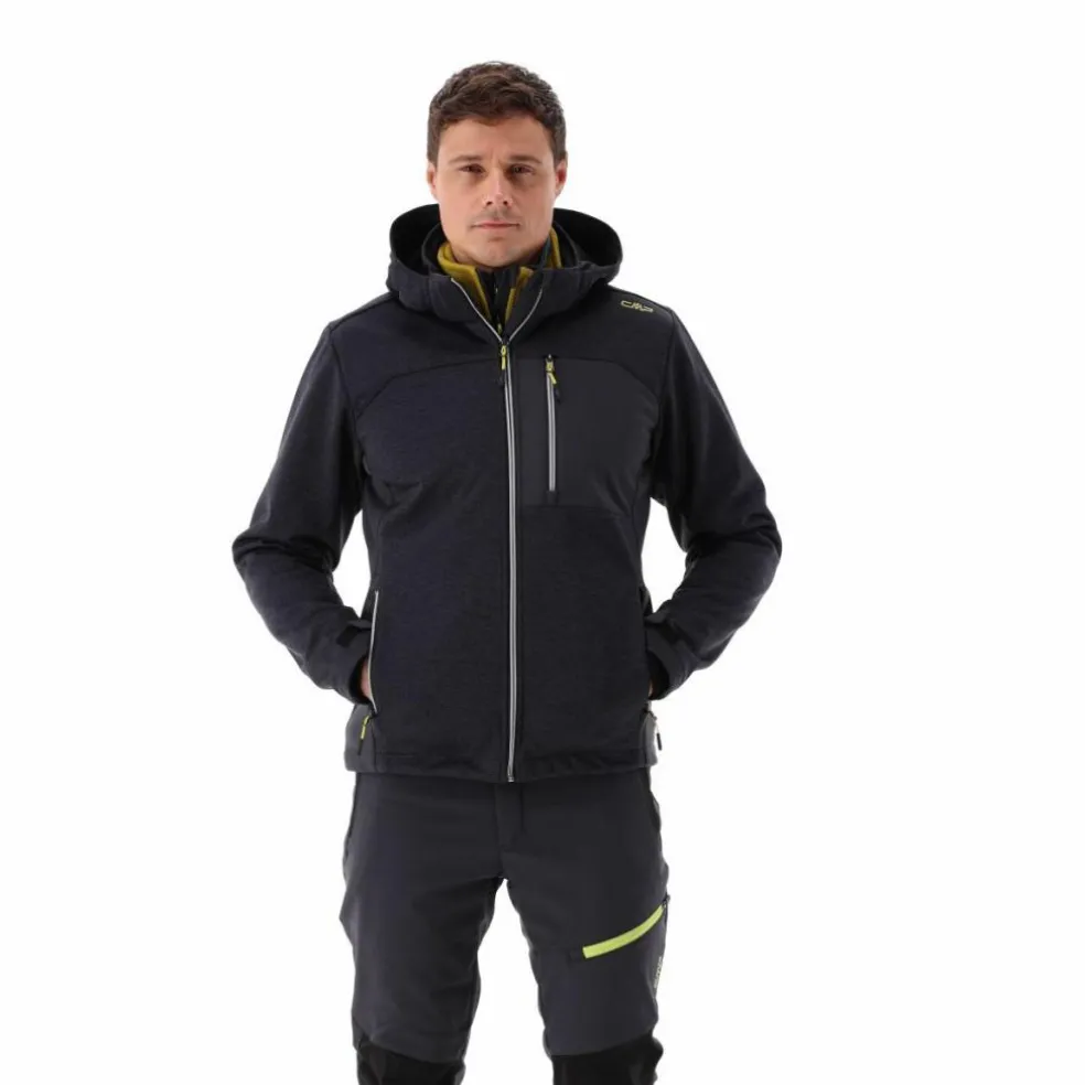 Gilet smanicato in pile da uomo in Knit-tech con tasca termoapplicata