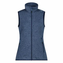 Gilet smanicato in pile da donna in knit-tech