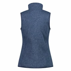 Gilet smanicato in pile da donna in knit-tech