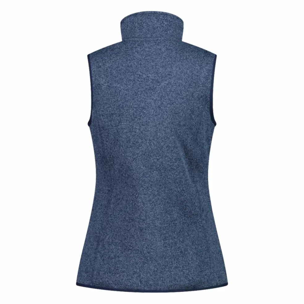 Gilet smanicato in pile da donna in knit-tech