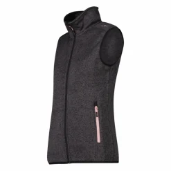 Gilet smanicato in pile da donna in knit-tech