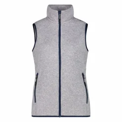 Gilet smanicato in pile da donna in knit-tech