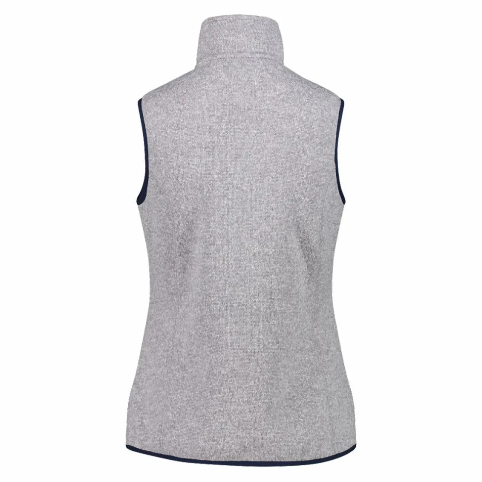 Gilet smanicato in pile da donna in knit-tech