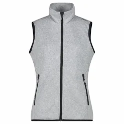 Gilet smanicato in pile da donna in knit-tech