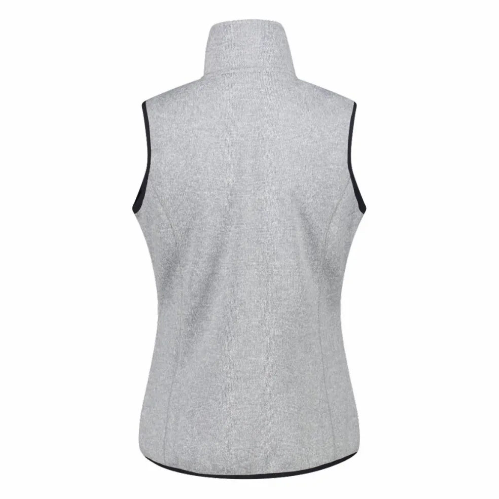 Gilet smanicato in pile da donna in knit-tech