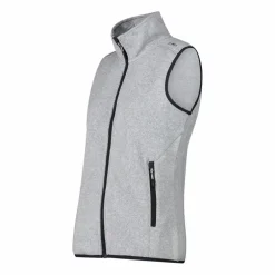 Gilet smanicato in pile da donna in knit-tech