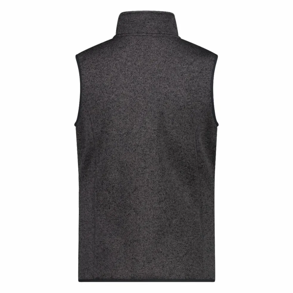 Gilet smanicato in pile da donna in knit-tech