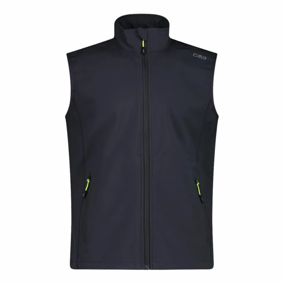 Gilet uomo in softshell con dettagli reflective