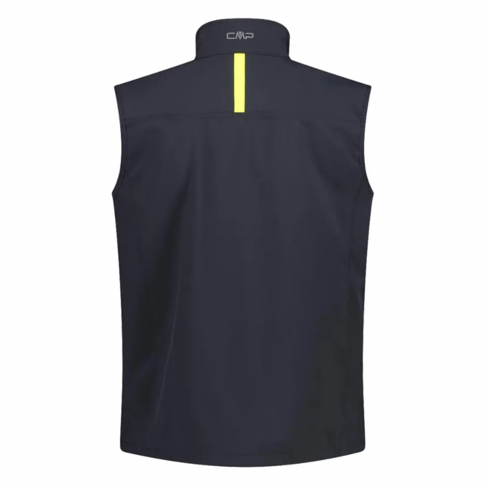 Gilet uomo in softshell con dettagli reflective