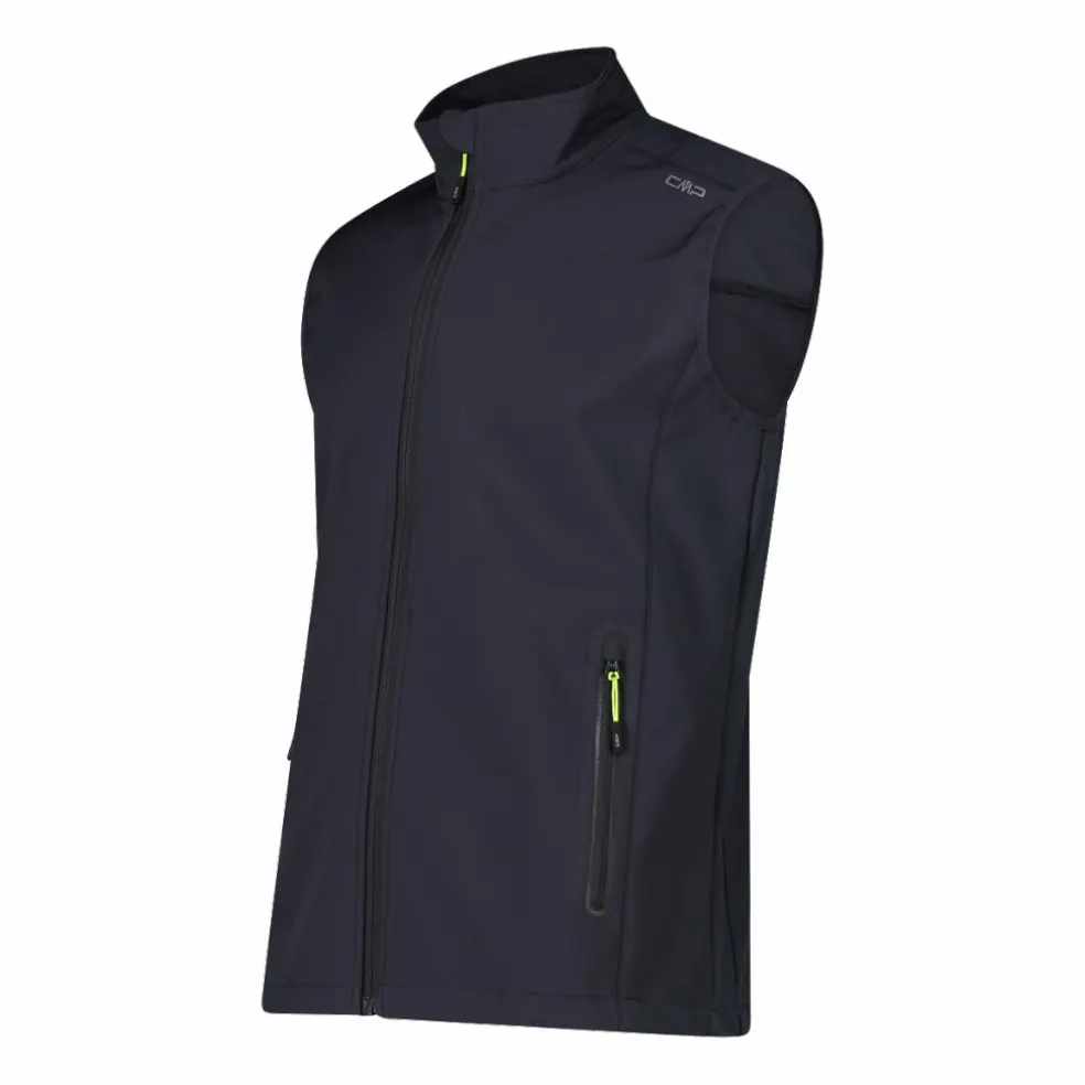 Gilet uomo in softshell con dettagli reflective
