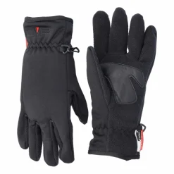 Guanti in softshell dettagli cuoio da donna