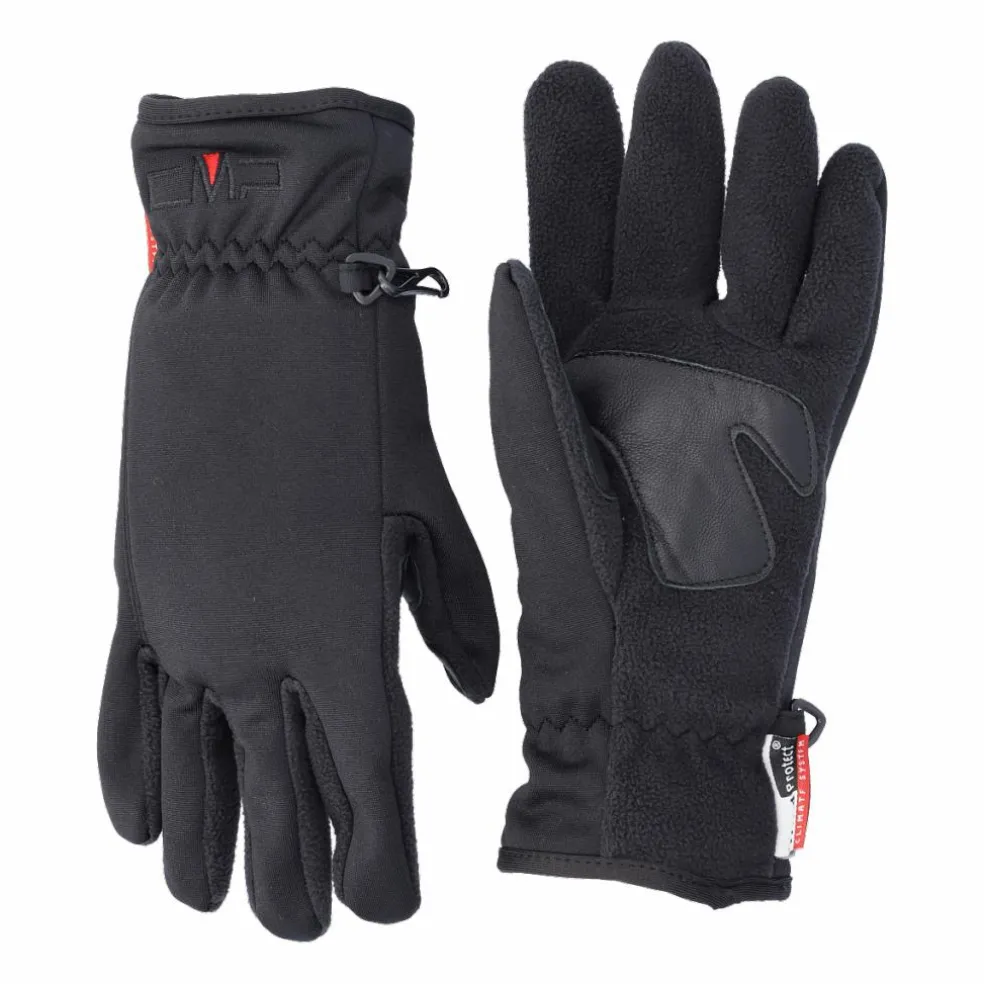 Guanti in softshell dettagli cuoio da donna