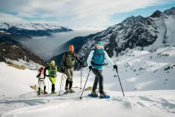Guanti in softshell dettagli cuoio da donna