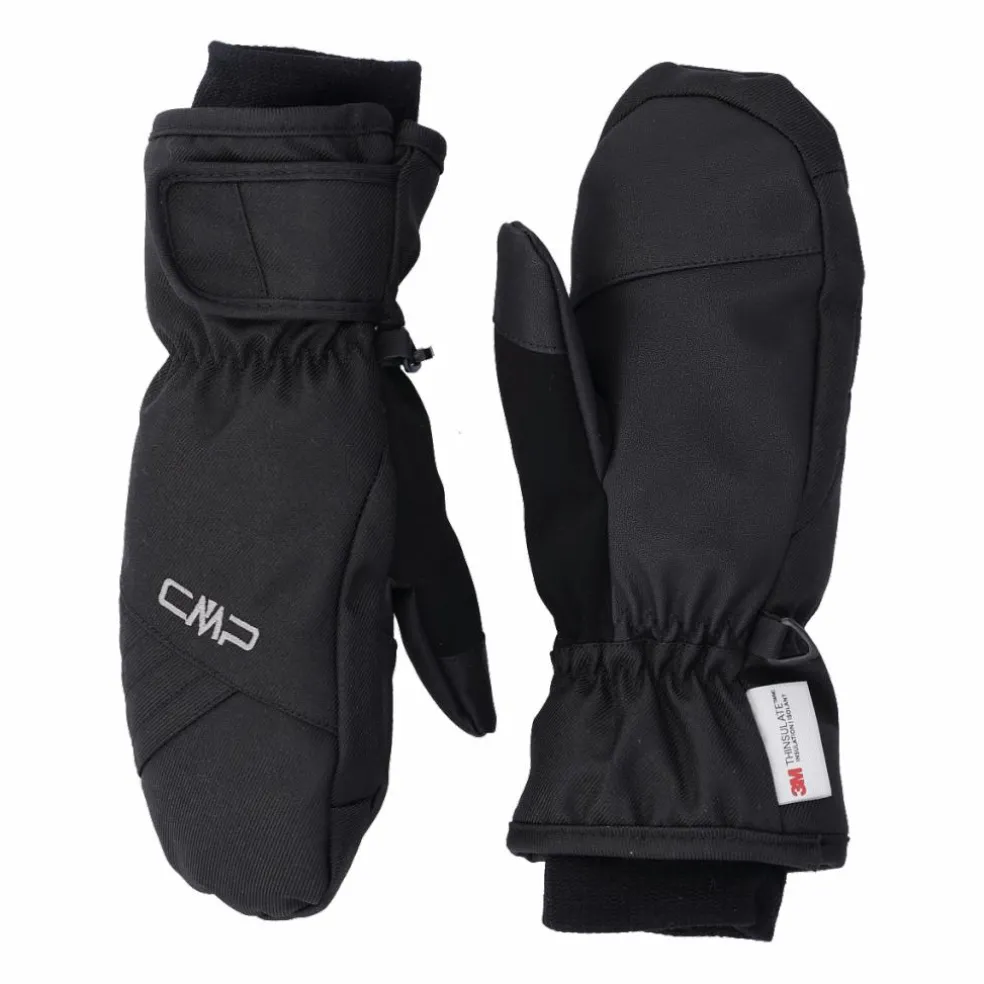 Guanti manopole da sci multicolor in softshell imbottiti da bambini