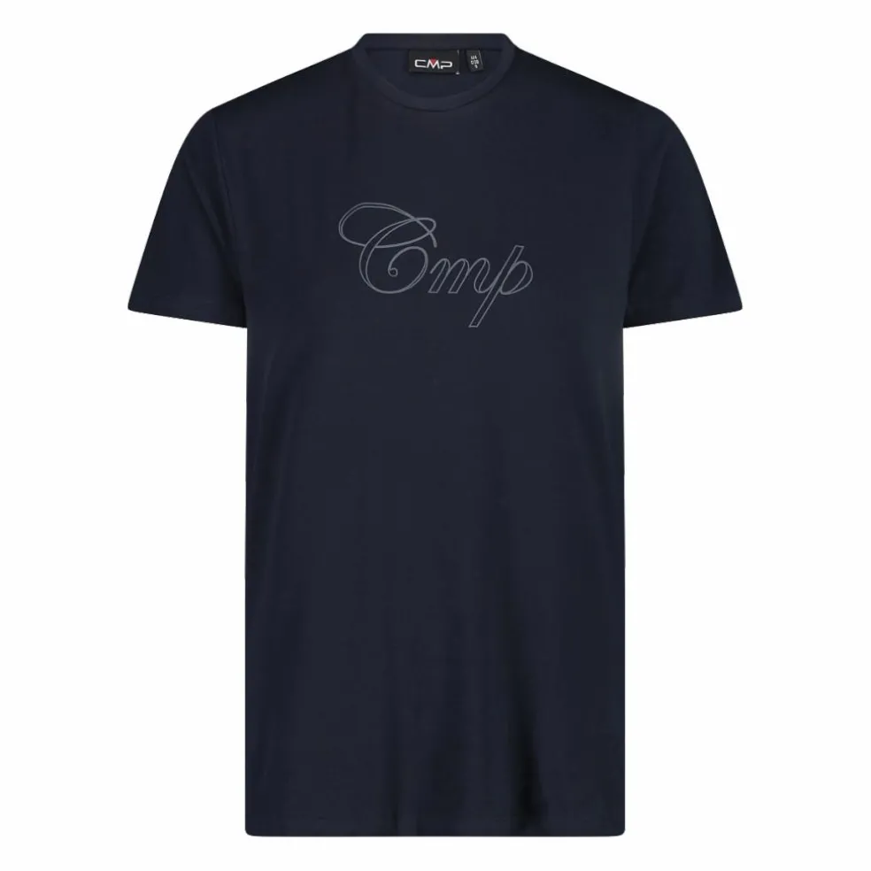 Maglia a maniche corte da donna in cotone elasticizzato con logo