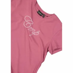 Maglia a maniche corte da donna in cotone elasticizzato con logo