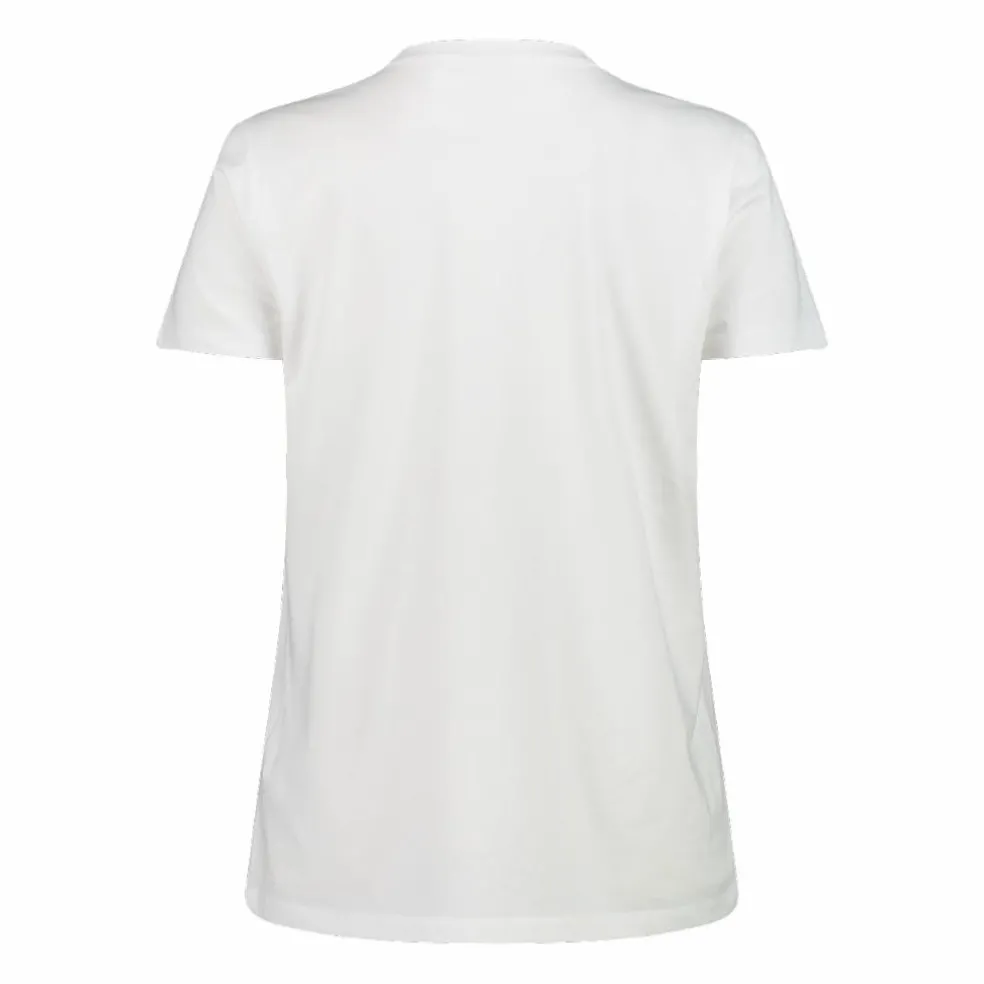 Maglia a maniche corte da donna in cotone elasticizzato con logo