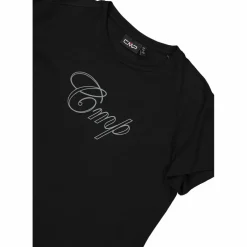 Maglia a maniche corte da donna in cotone elasticizzato con logo