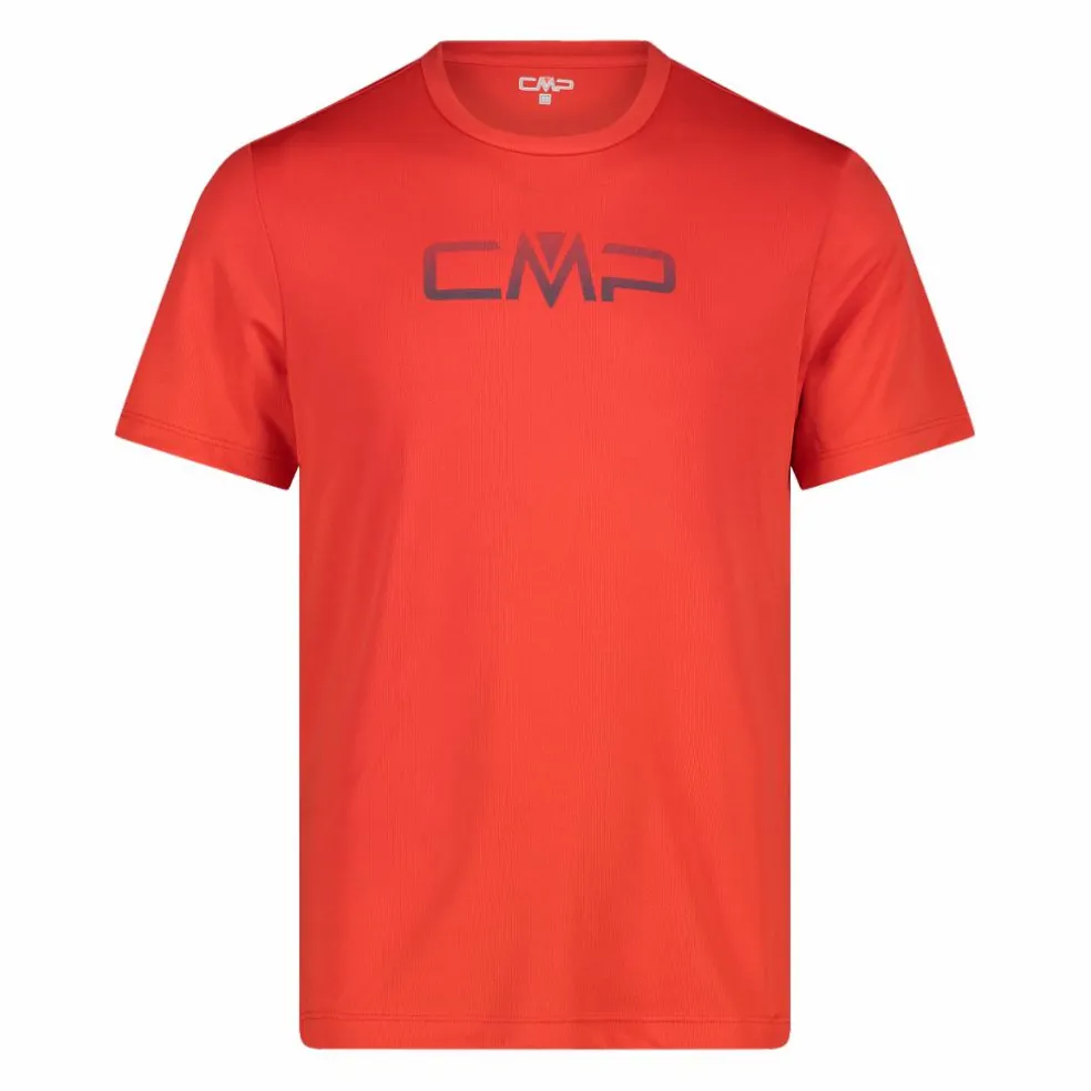 Maglia a maniche corte girocollo da uomo con logo CMP