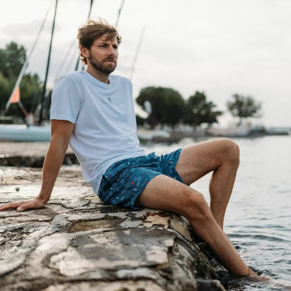 Maglia a maniche corte girocollo da uomo con logo CMP