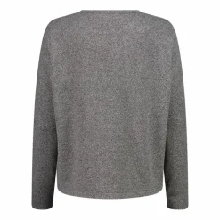 Maglia da donna con collo a barchetta in tessuto jersey mélange