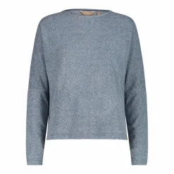 Maglia da donna con collo a barchetta in tessuto jersey mélange