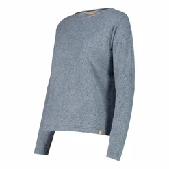 Maglia da donna con collo a barchetta in tessuto jersey mélange