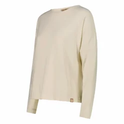 Maglia da donna con collo a barchetta in tessuto jersey mélange