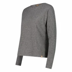 Maglia da donna con collo a barchetta in tessuto jersey mélange