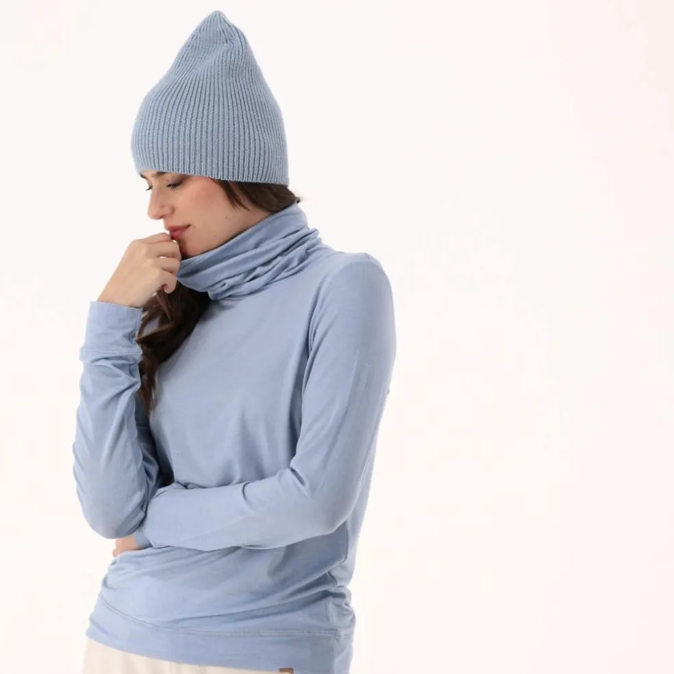 Maglia da donna con collo a dolcevita in Light Tencel Merino