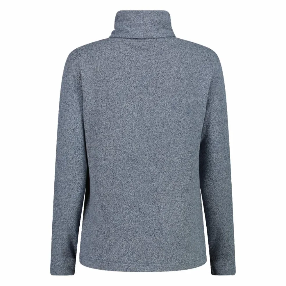 Maglia da donna con collo a dolcevita in tessuto jersey mélange