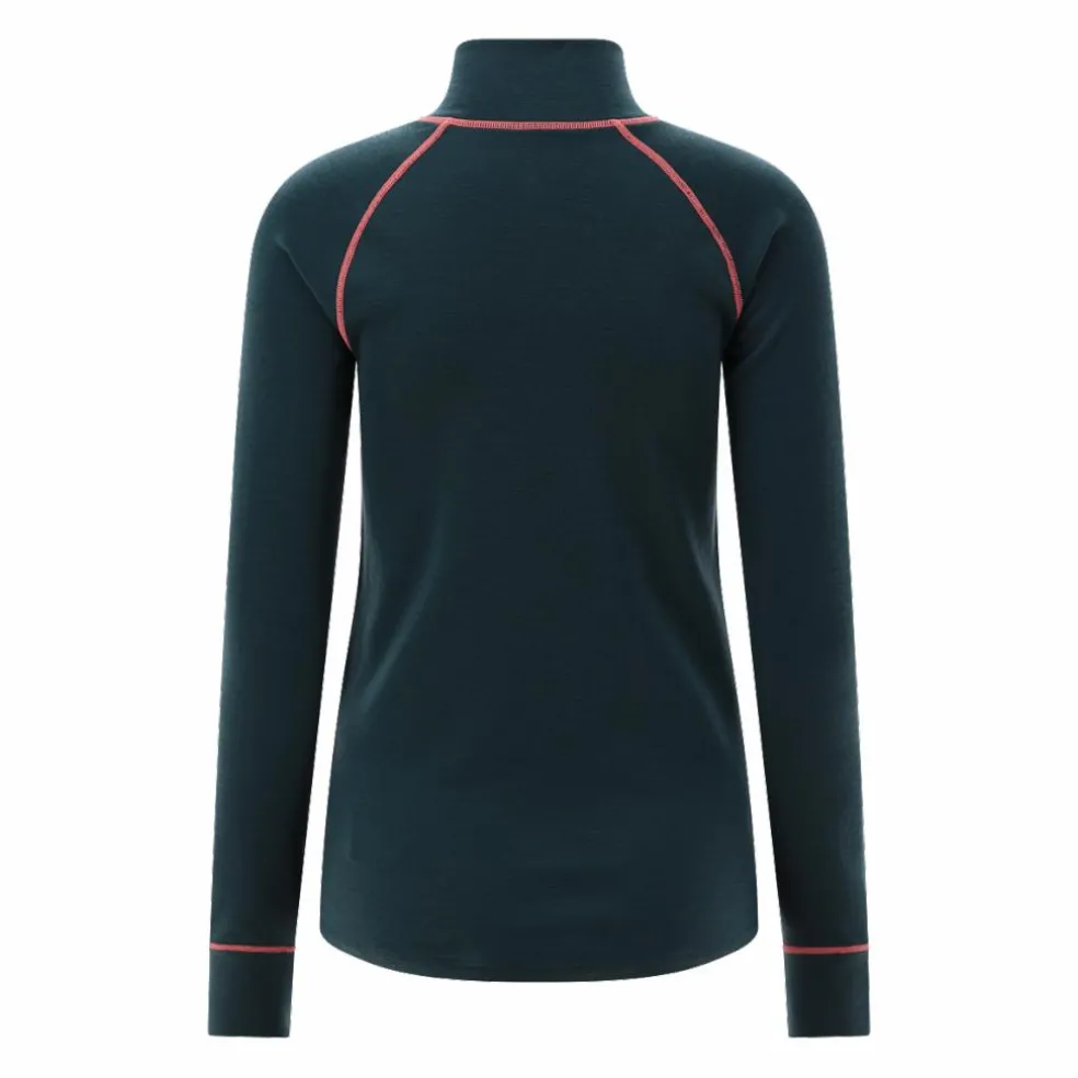 Maglia termica a maniche lunghe in merino con mezza zip da donna Unlimitech