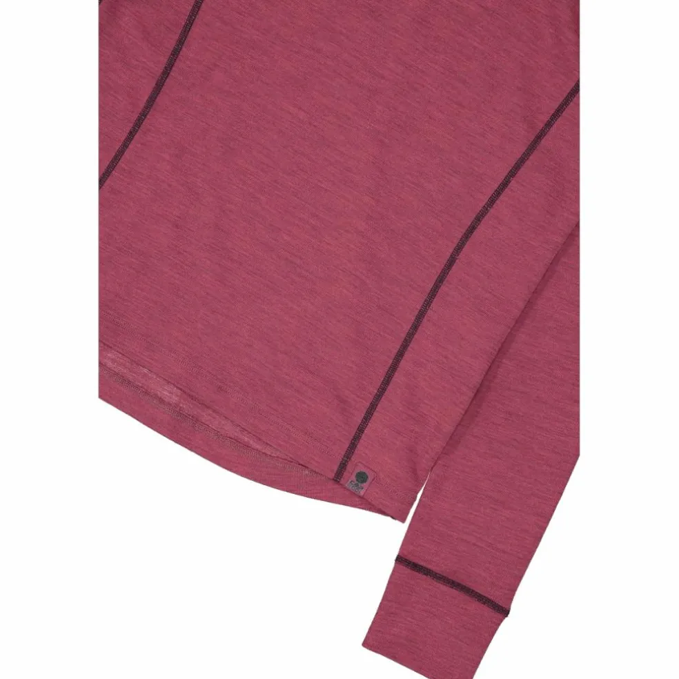Maglia termica a maniche lunghe in merino con mezza zip da donna Unlimitech