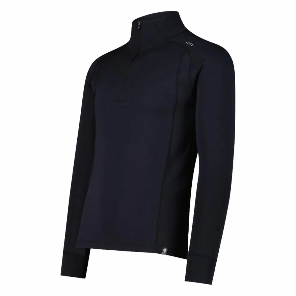 Maglia termica a maniche lunghe in merino con mezza zip da uomo Unlimitech