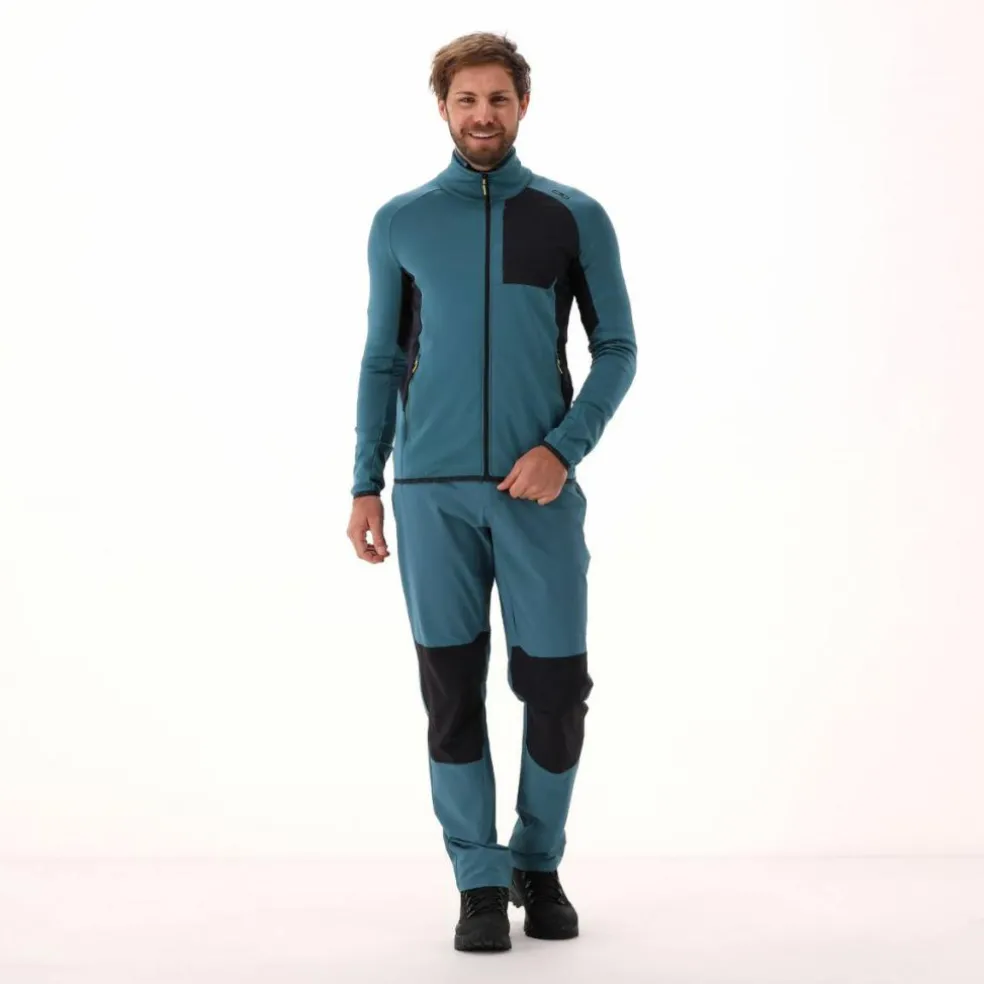 Maglia termica a maniche lunghe in merino con mezza zip da uomo Unlimitech