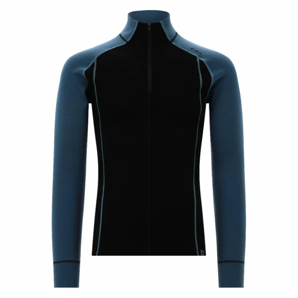 Maglia termica a maniche lunghe in merino con mezza zip da uomo Unlimitech