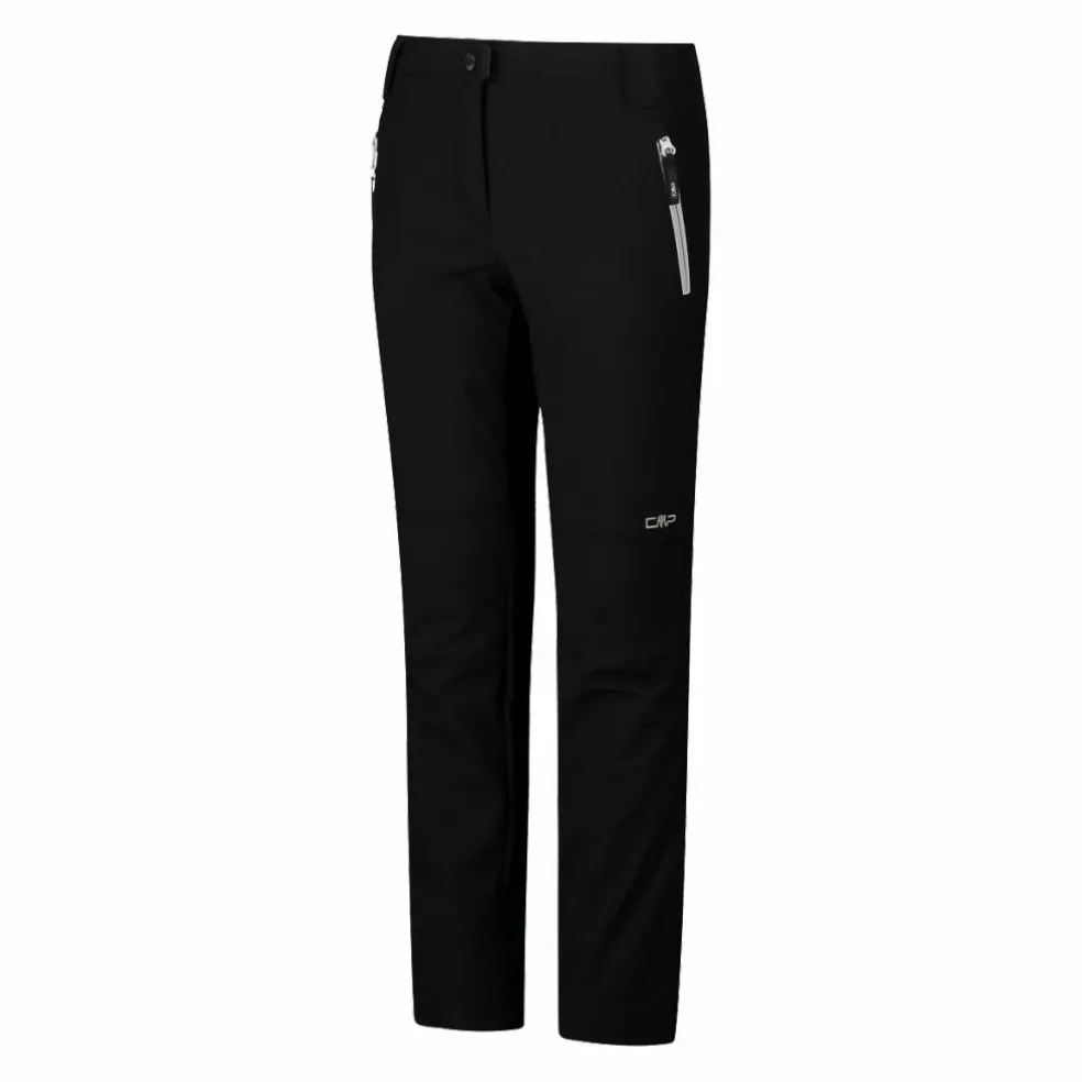 Pantaloni da bambina in softshell slim fit con fondo largo