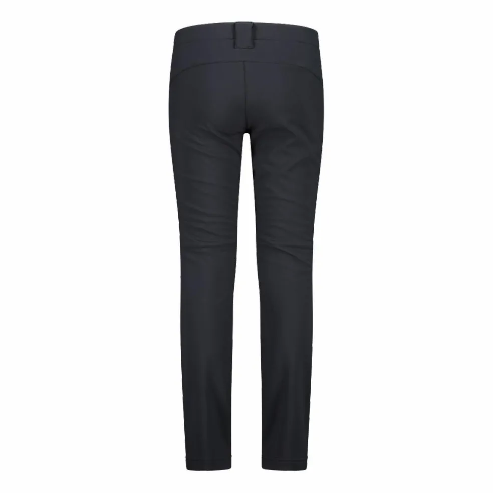 Pantaloni da bambina in softshell slim fit con fondo largo